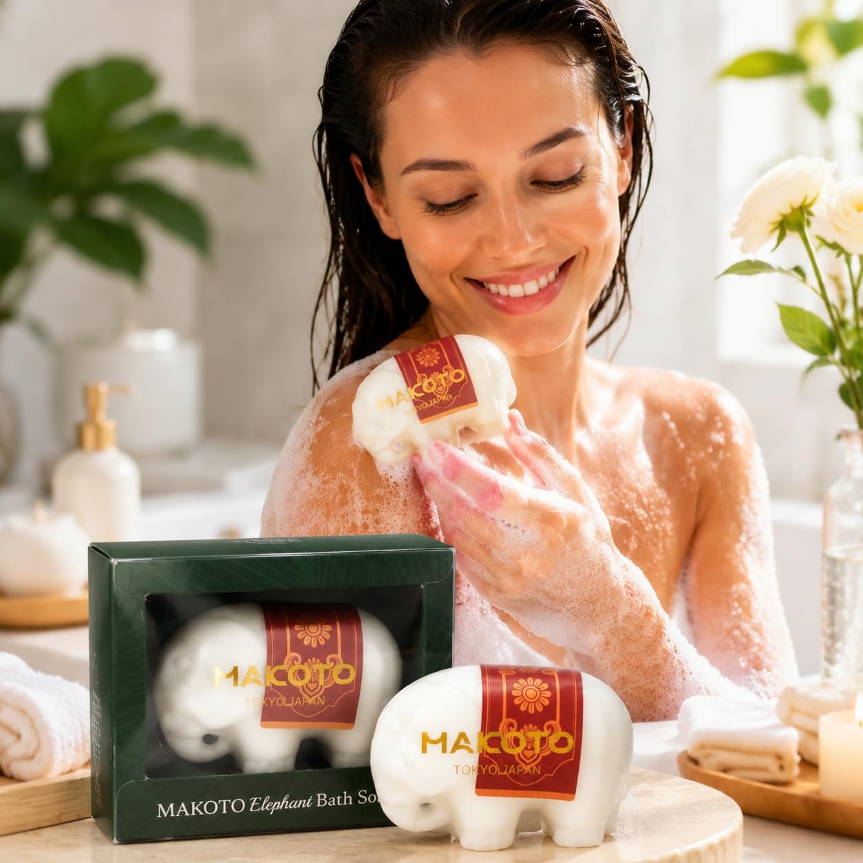 MAKOTO Bath Bar Soap,Body Wash Soap Bulk,Smooth Skin Good Soap,Natural oli Moisturizing Soap, 3.17 oz / 90g