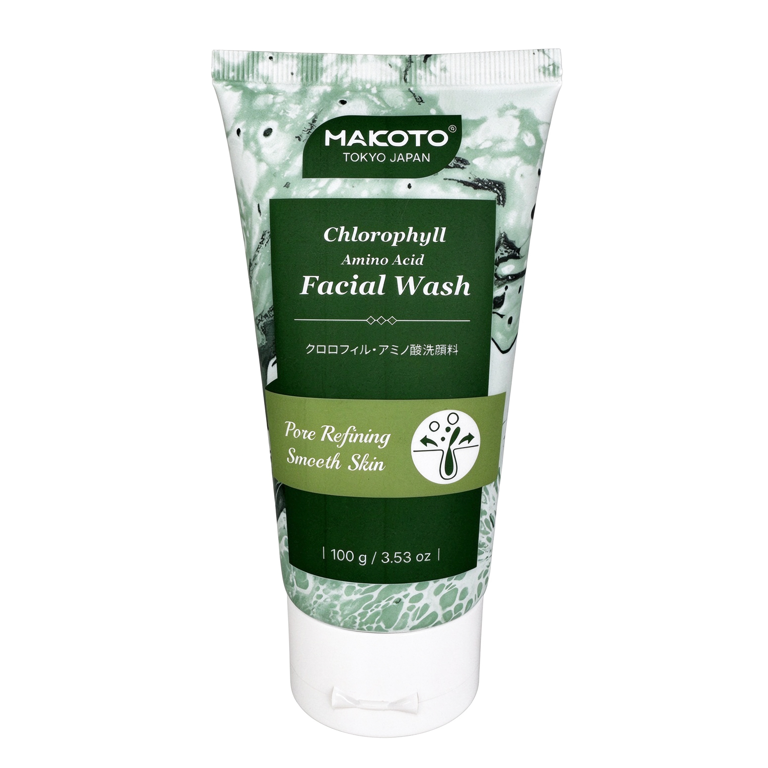 MAKOTO Chlorophyll Amino Acid Facial Wash Hydrating Gentle 3.53 Oz