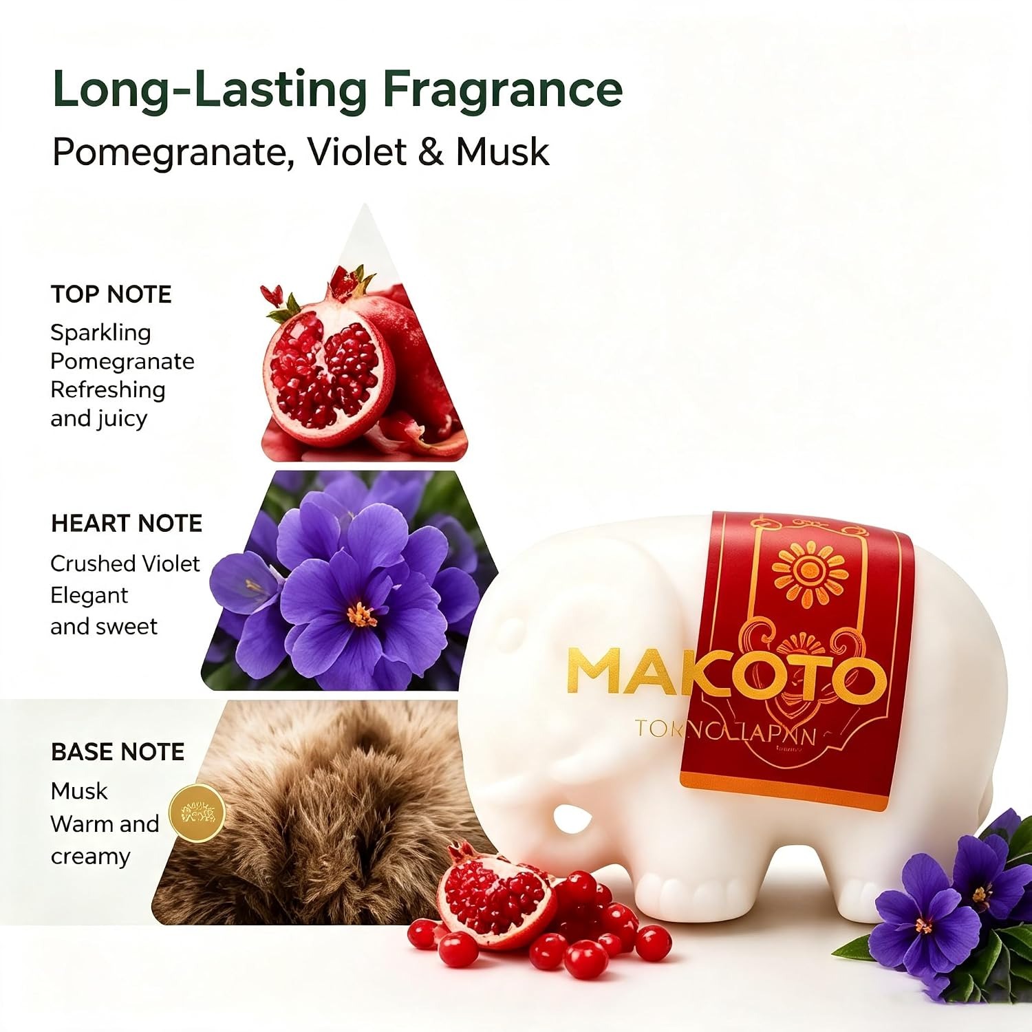 MAKOTO Bath Bar Soap,Body Wash Soap Bulk,Smooth Skin Good Soap,Natural oli Moisturizing Soap, 3.17 oz / 90g