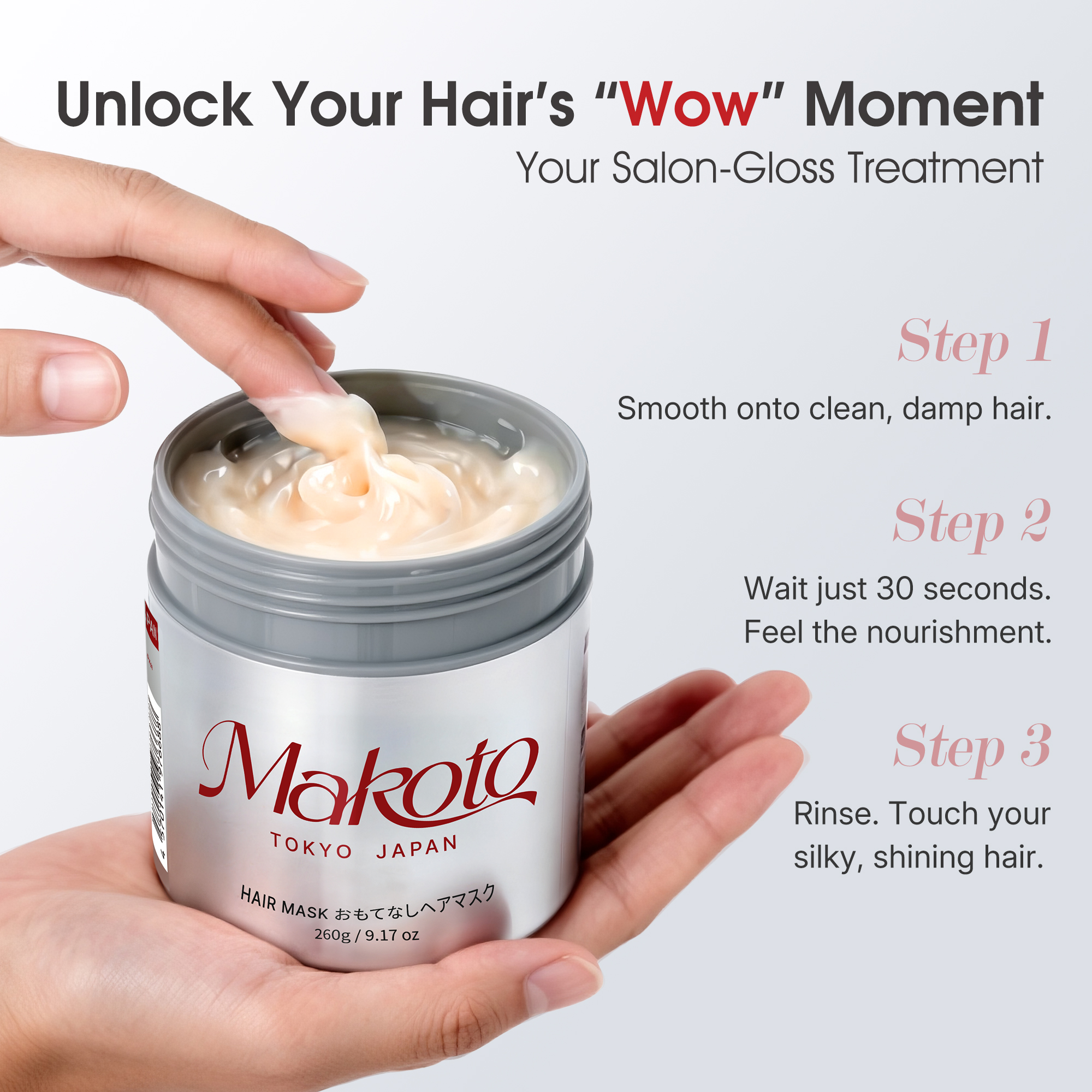 Makoto Moroccan Oil Hair Mask for Damaged Hair - Deep Conditioning Keratin Treatment with  Argan Oil(9.17oz)