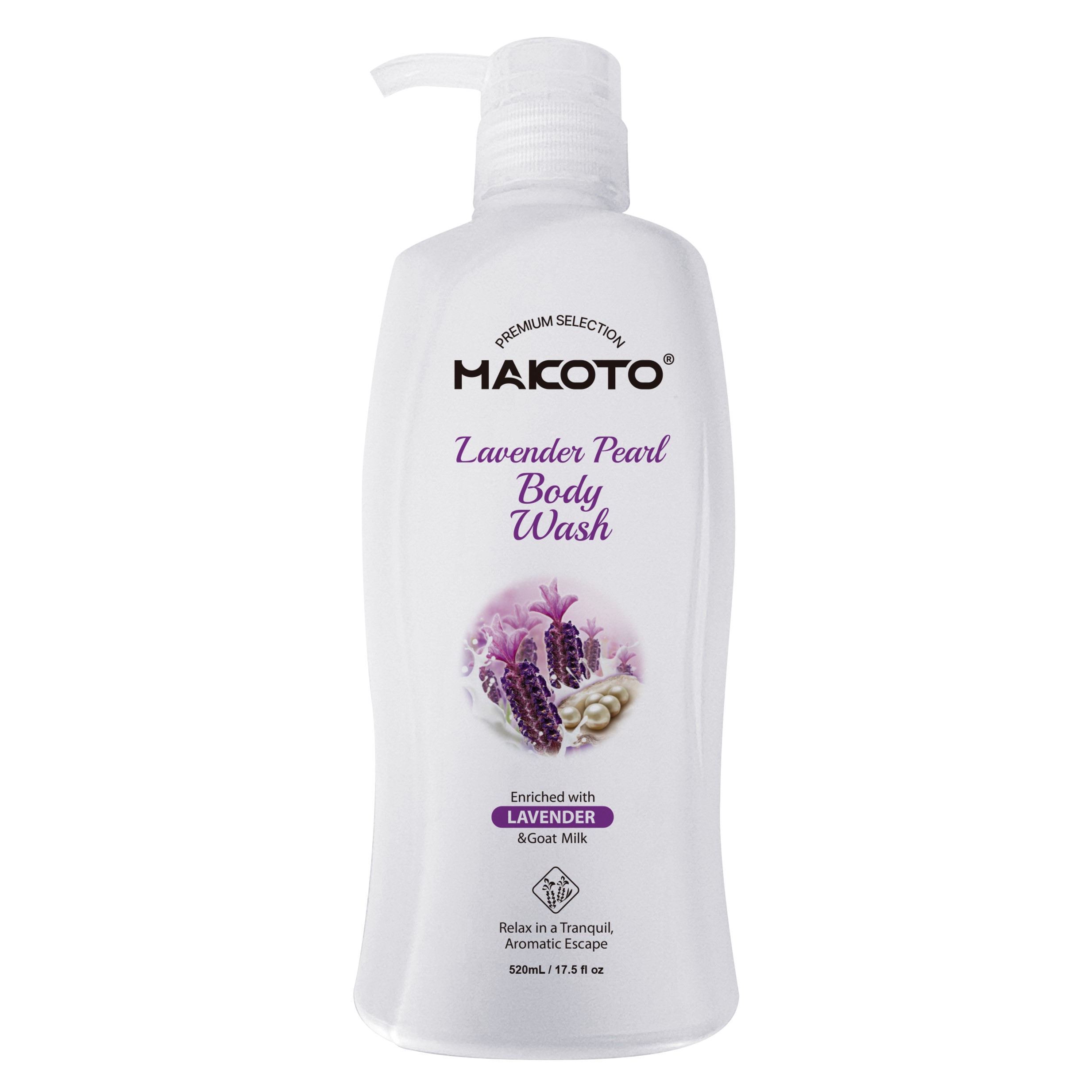 MAKOTO Lavender Pearl Body Wash Soothing 17.5 FL OZ / 520 ML
