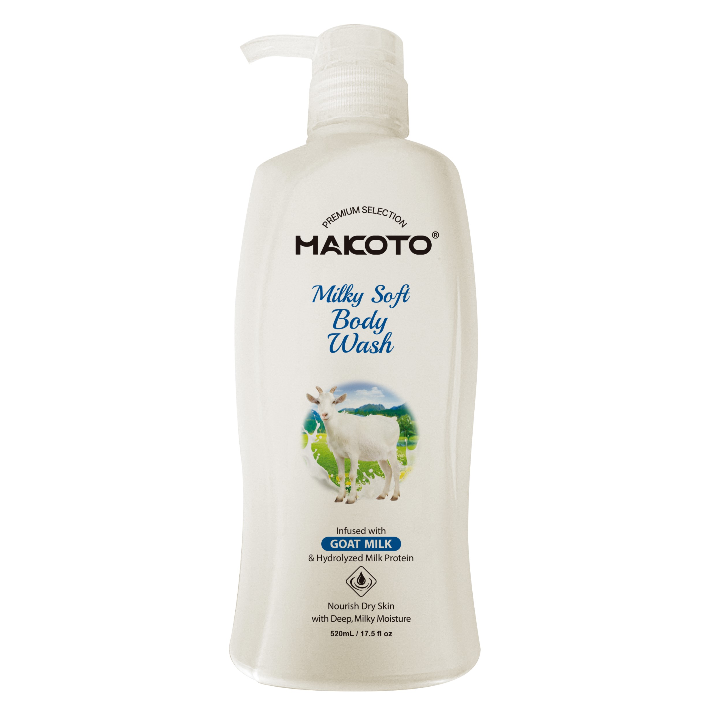 MAKOTO Goat Milk Body Wash Nourishing 17.5 FL OZ / 520 ML
