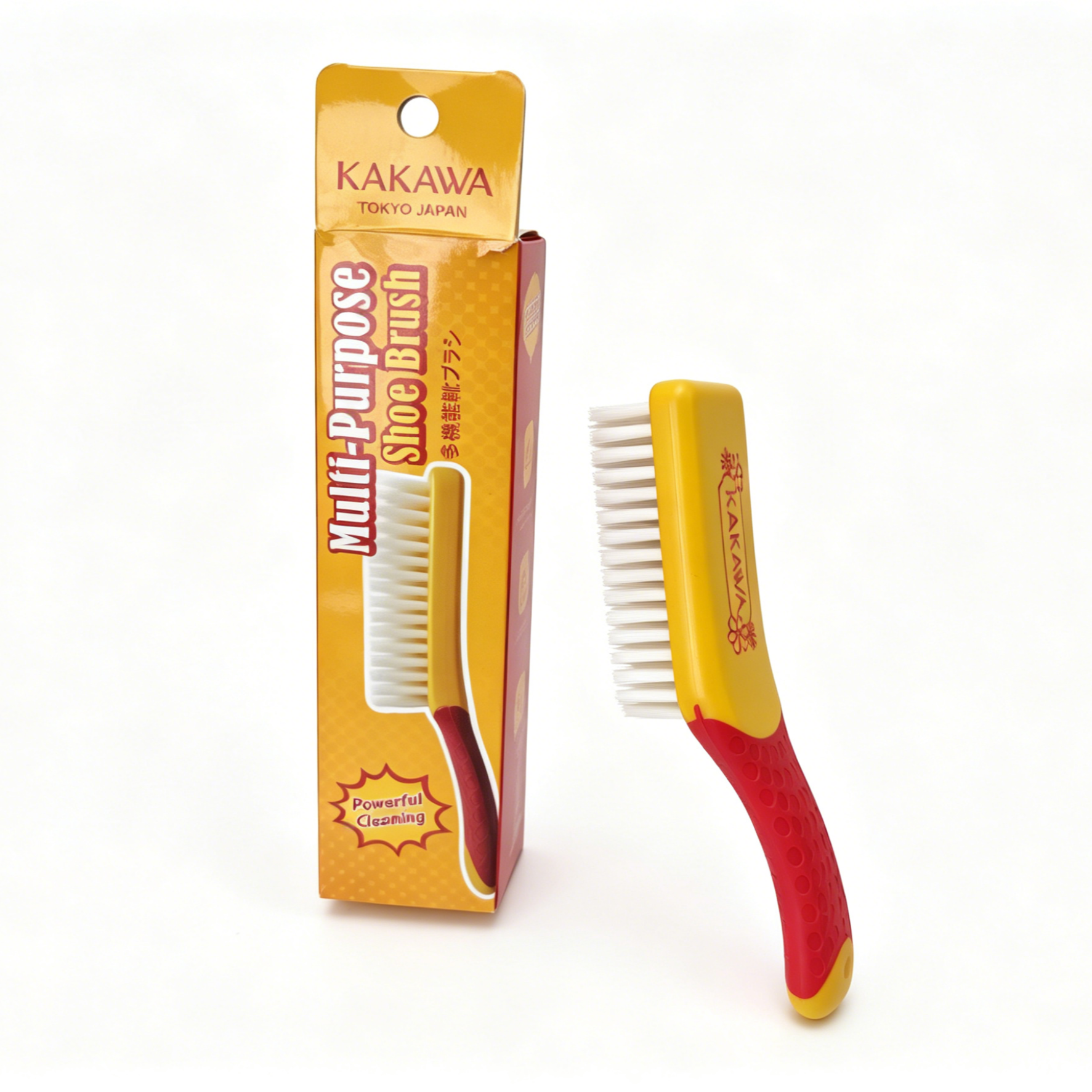 KAKAWA Multifunctional Yellow Shoe Brush With Non-Slip Handle | Lightweight & Durable