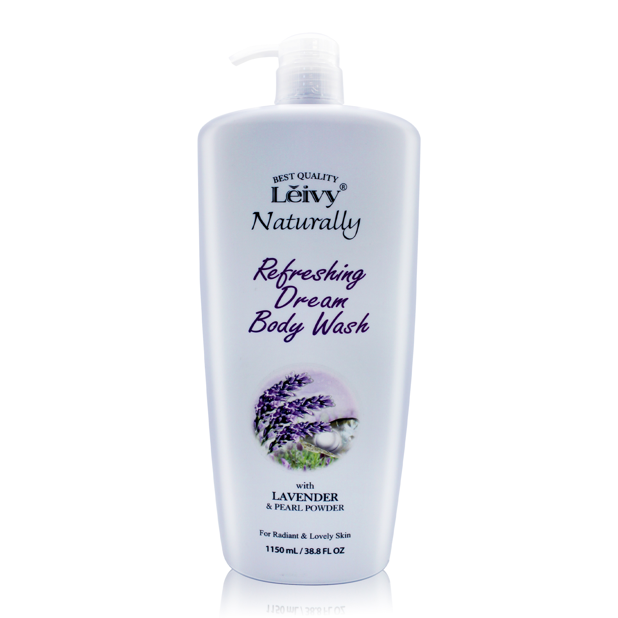 Lěivy Lavender Body Wash Deep Moisturizing, Hydrating Shower Gel, with Vitamin E & Pearl Powder, 38.8 Fl oz / 1150ML