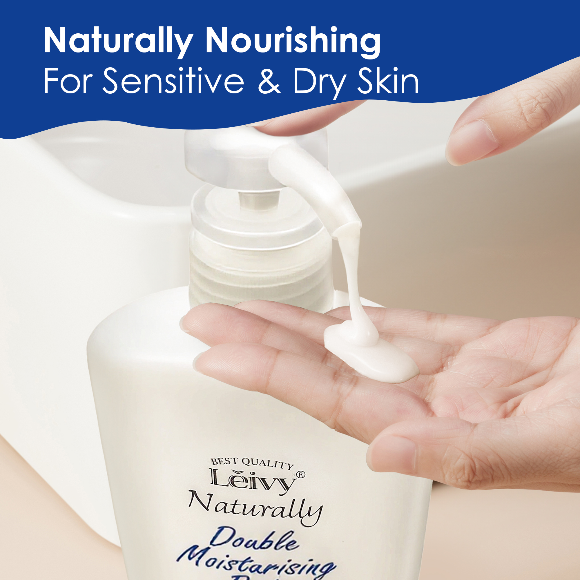 Lěivy Goat Milk Body Wash Moisturizing, for Dry Skin Hydrating, with Hydrolyzed Milk Protein & Vitamin E, 38.8 Fl oz / 1150ml