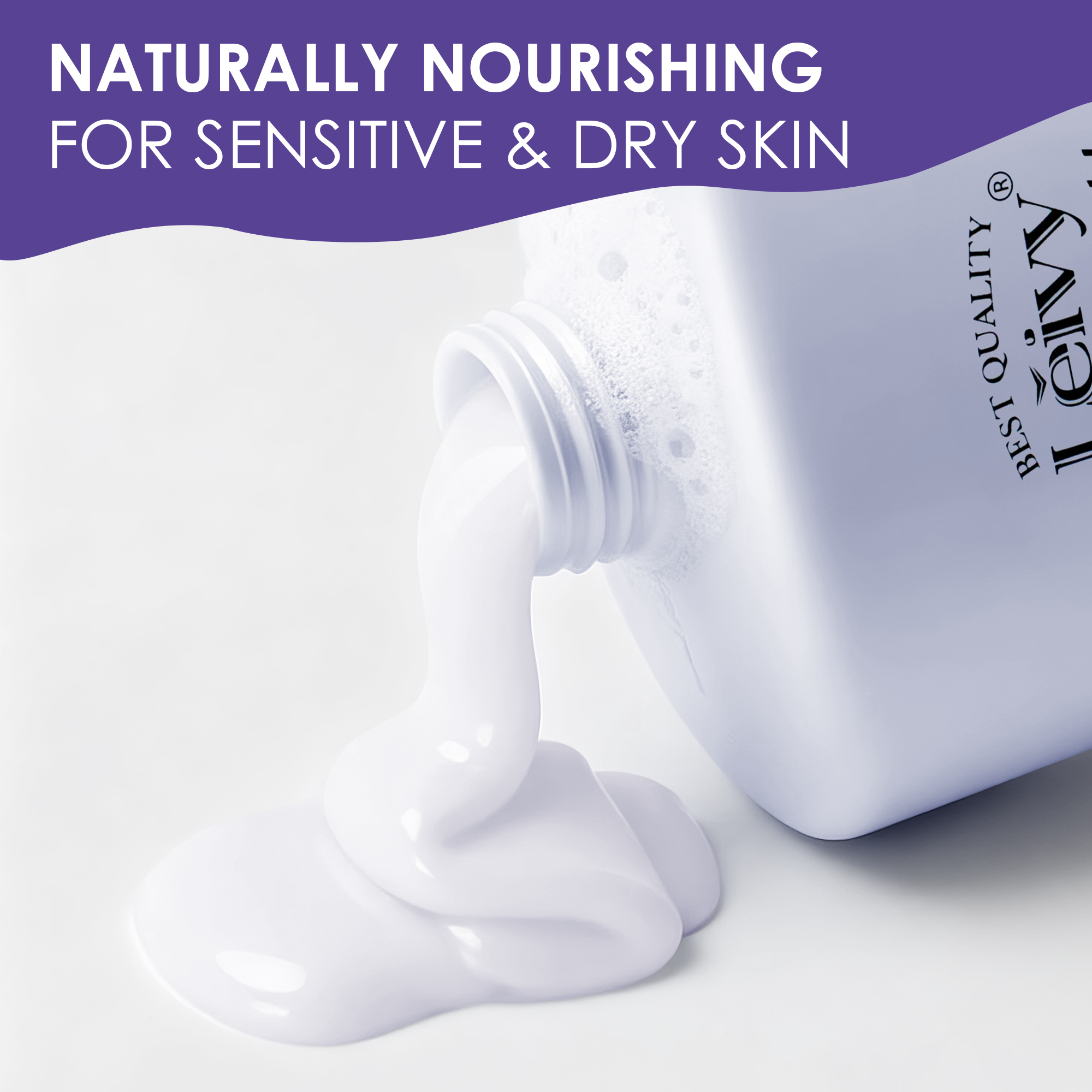 Lěivy Lavender Body Wash Deep Moisturizing, Hydrating Shower Gel, with Vitamin E & Pearl Powder, 38.8 Fl oz / 1150ML