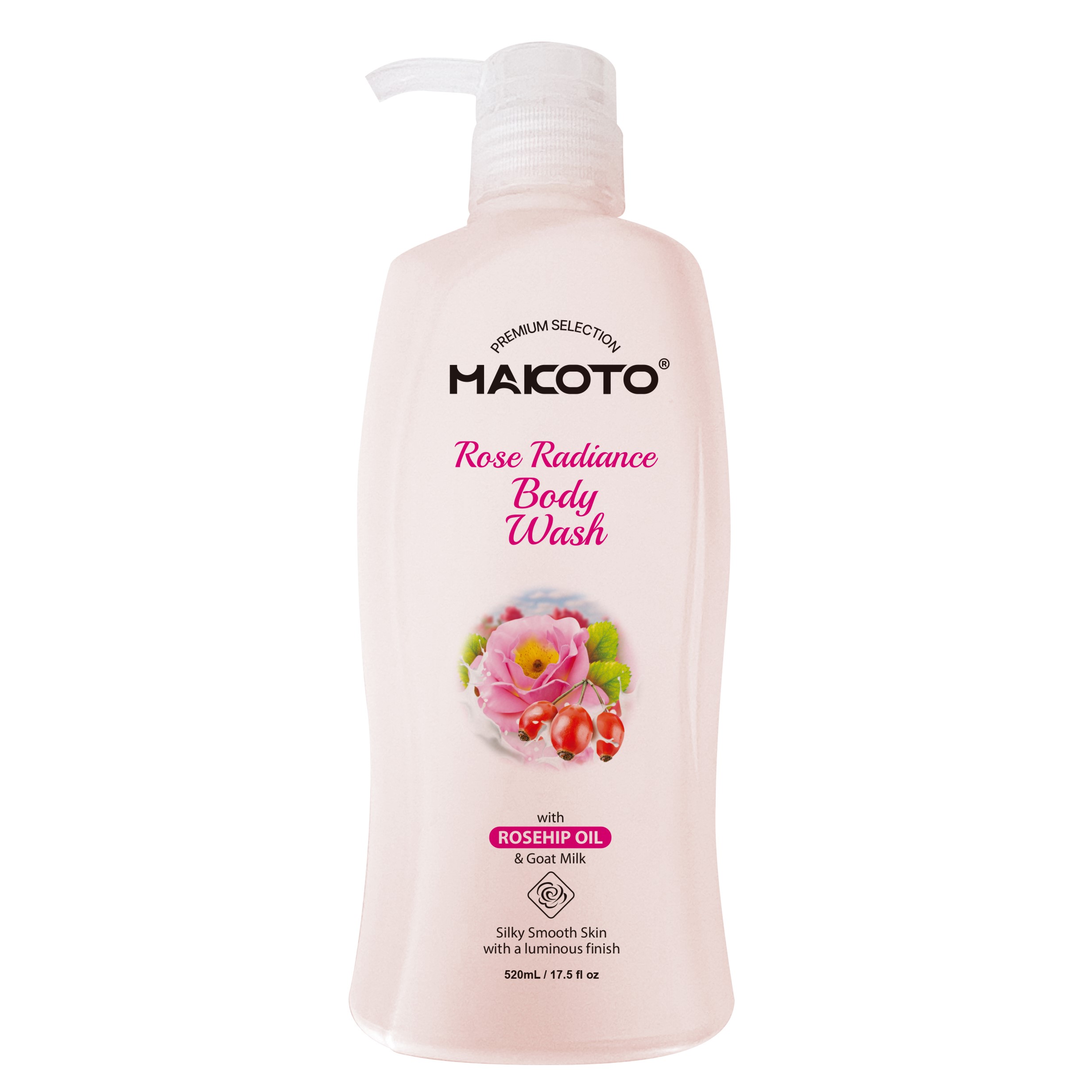 MAKOTO Rosehip Oil Silky Smooth Body Wash 17.5 FL OZ / 520 ML