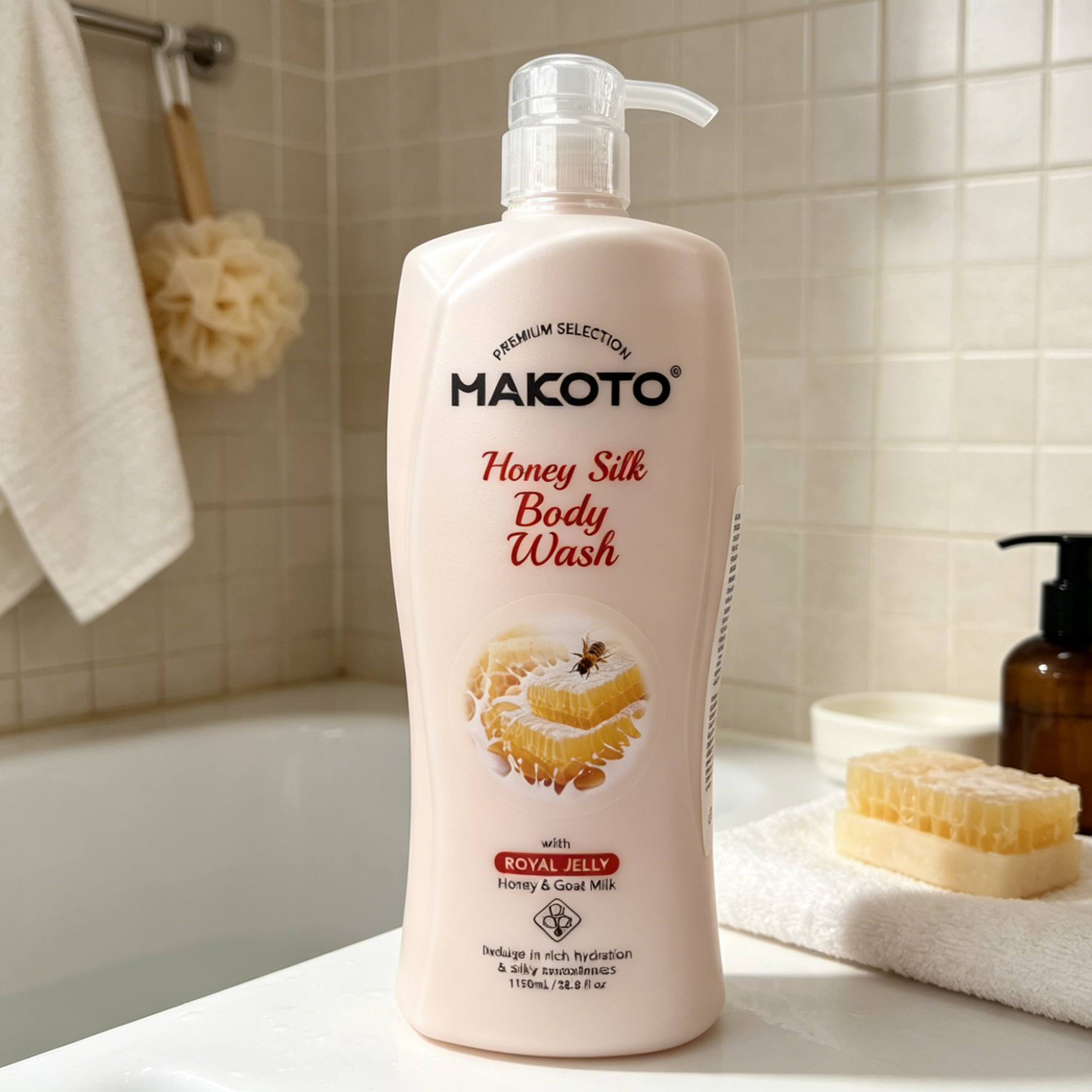 MAKOTO Royal Jelly Body Wash | Moisturizing & Smoothing for Dry Skin 1150ml
