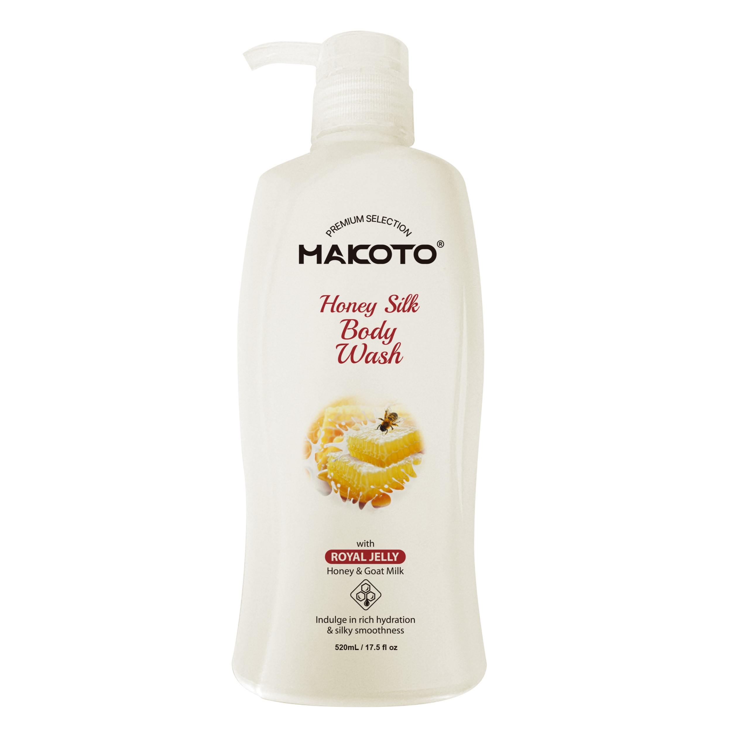 MAKOTO Royal Jelly & Honey Silky Moist Body Wash 17.5 FL OZ / 520 ML