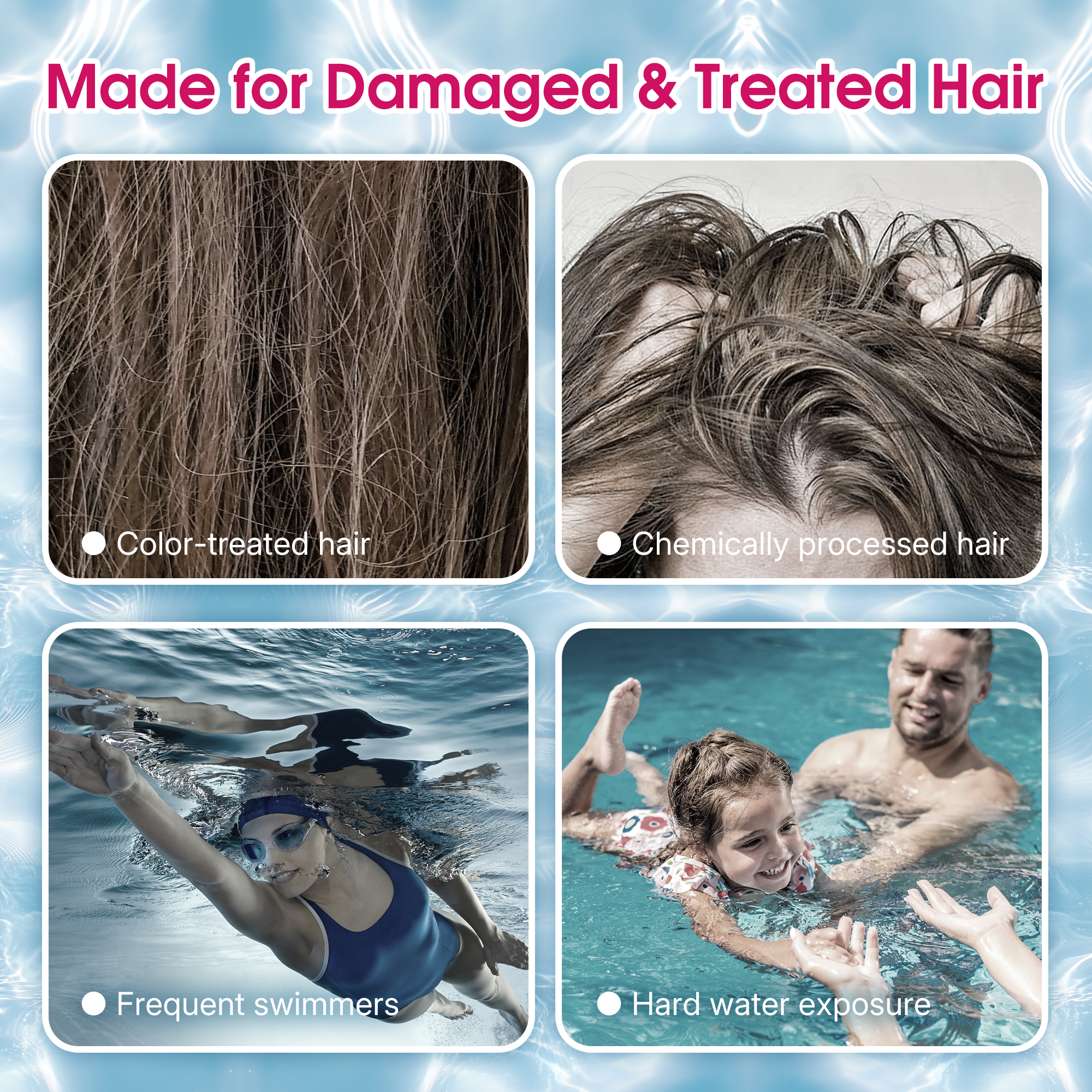GoSunny Repair Hair Conditicbner for Swimmers, Deep Moisturizing & Repairing Hair Treatment, Salt & Hard Water Residue, 9.47 fl oz (280 mL)