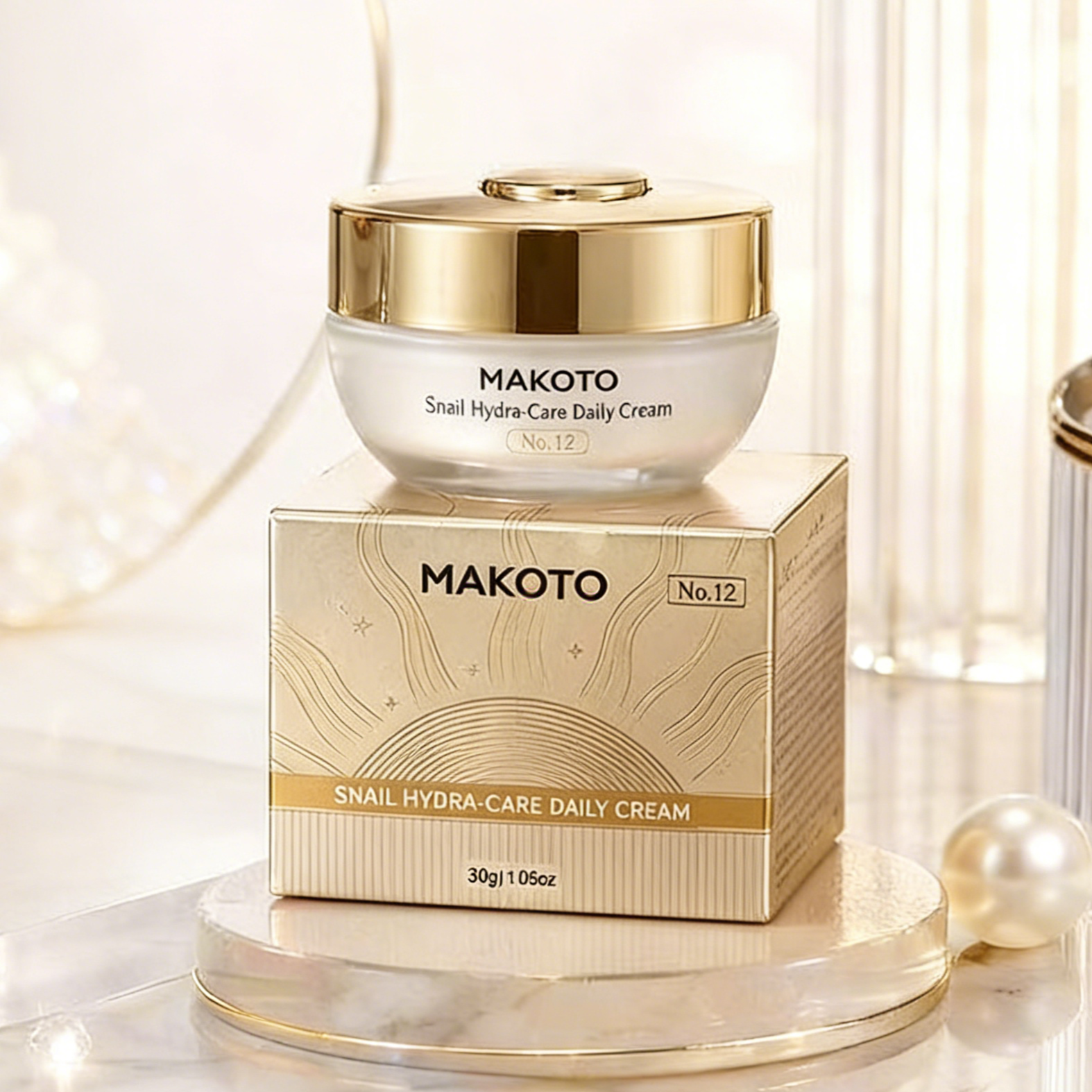 MAKOTO Snail Hydra-care Daily Cream, Radiant & Barrier Repair, 30g / 1.06oz