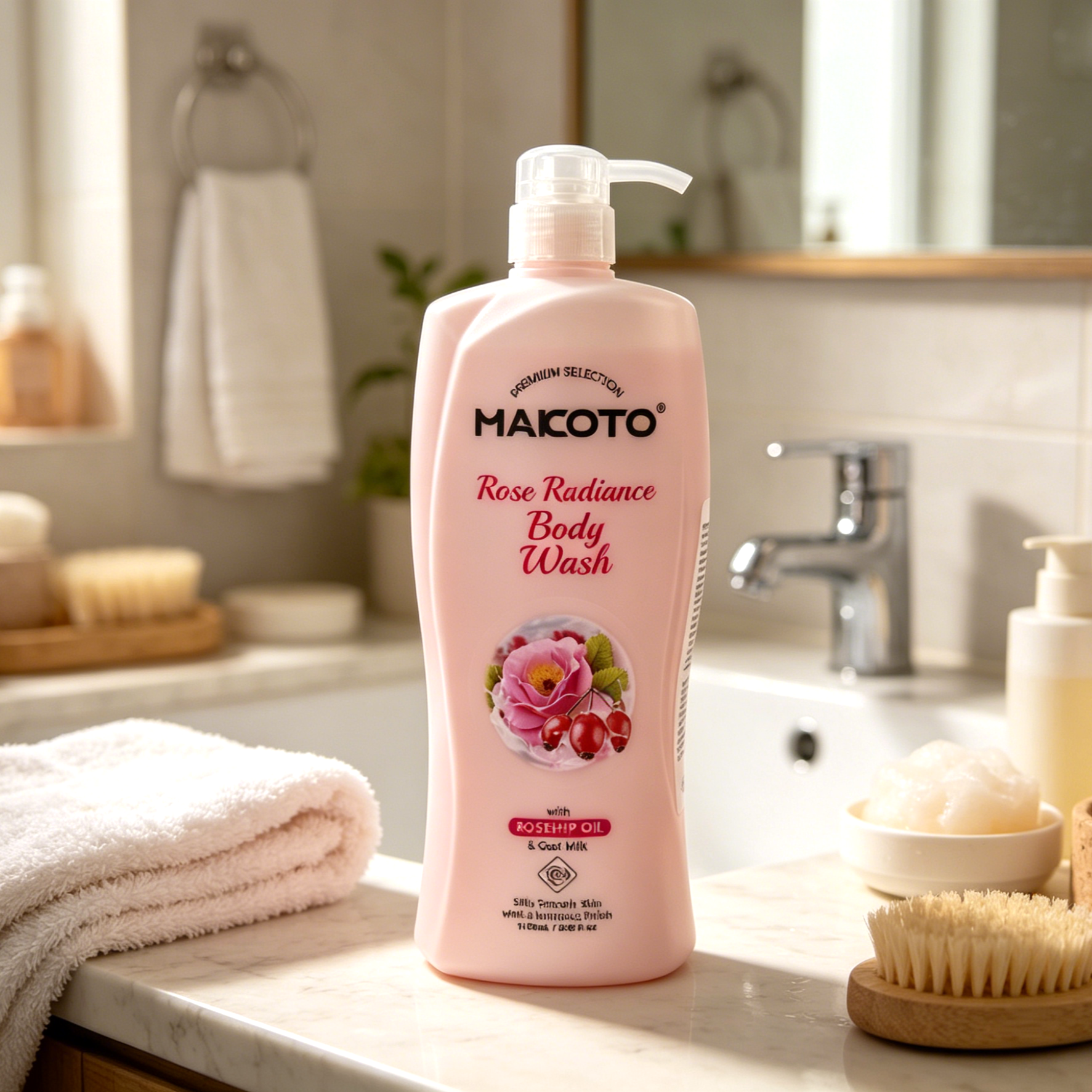 MAKOTO Rosehip Oil Body Wash | Moisturizing & Smoothing for Dry Skin 1150ml